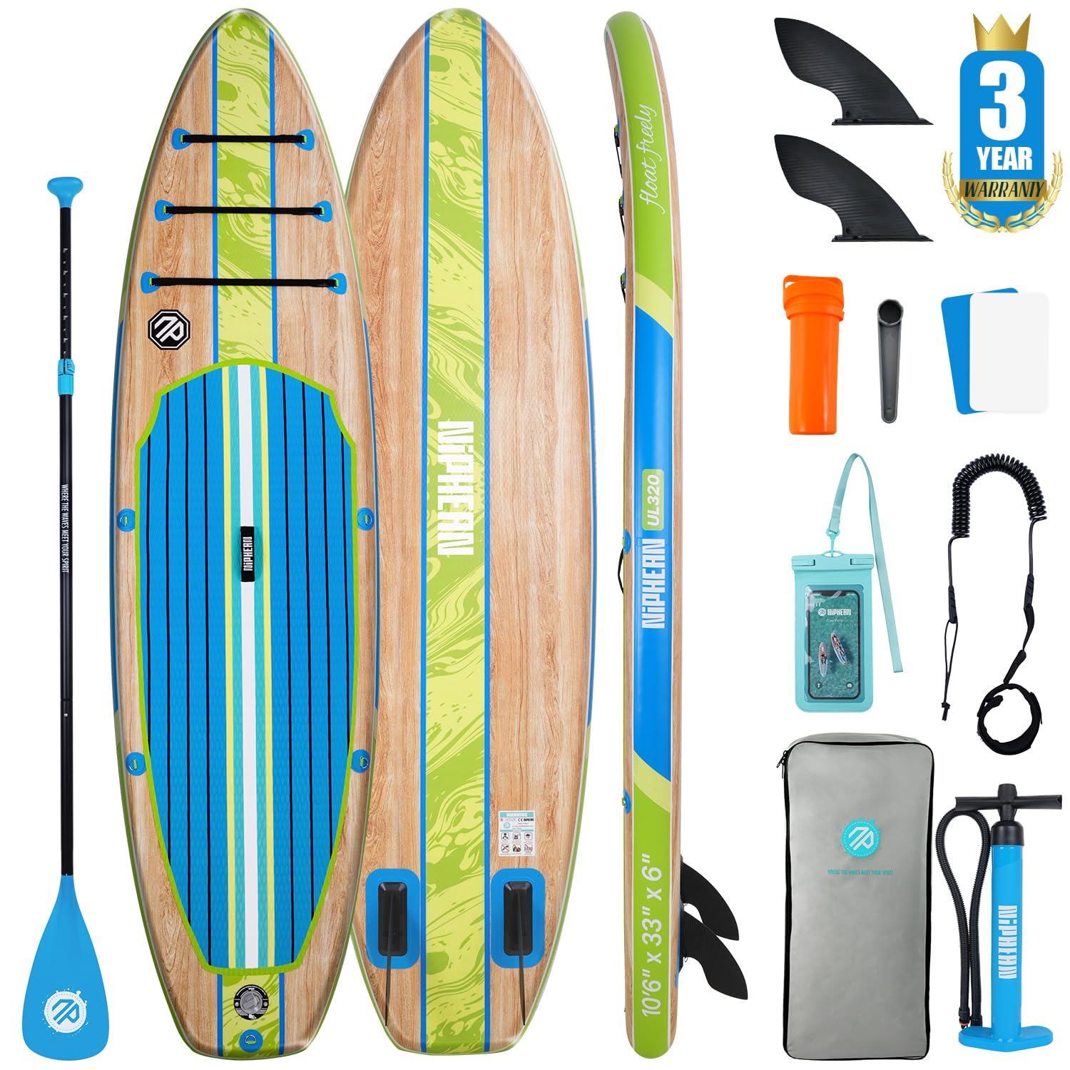 10'6" Inflatable Stand Up Paddle Board Set