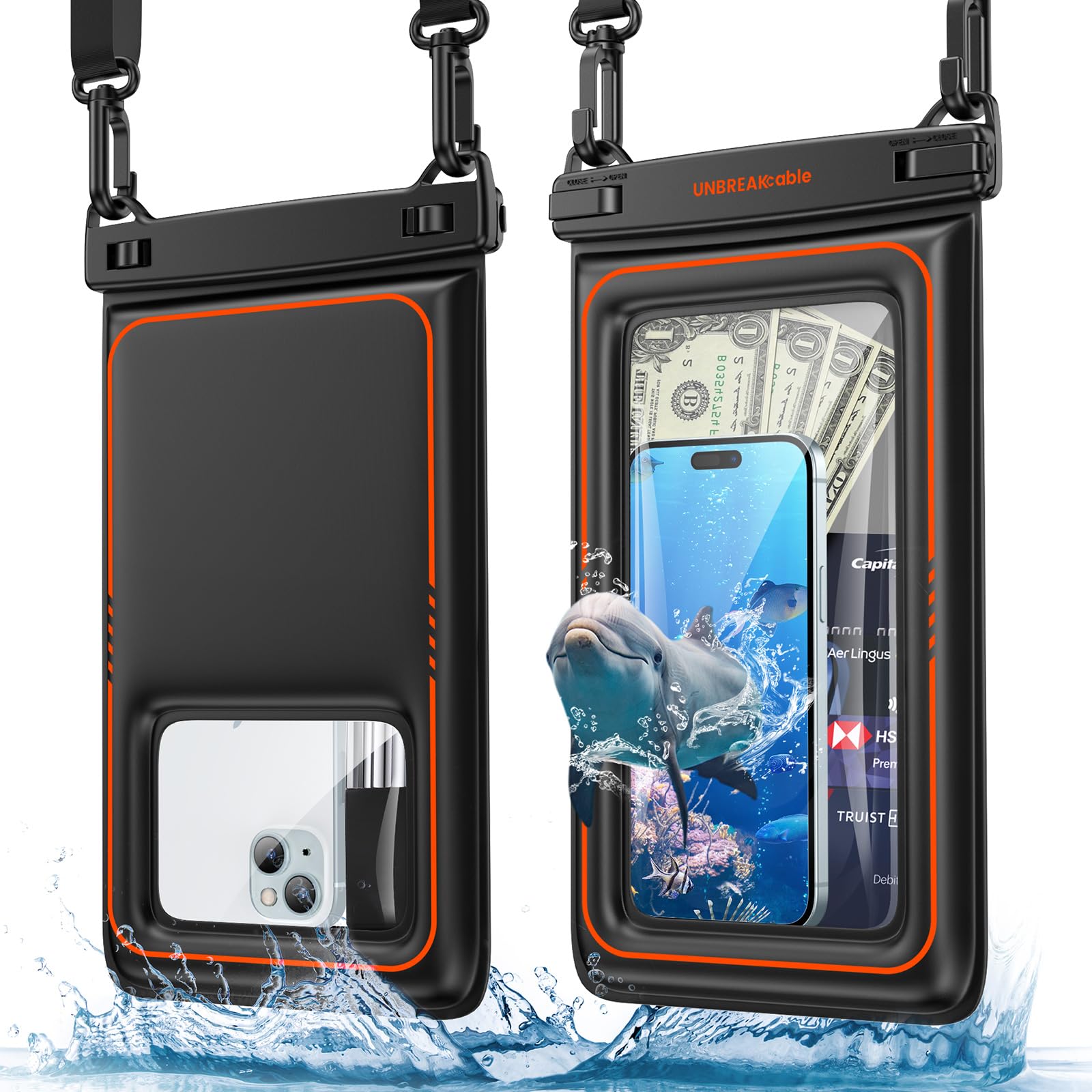 2-Pack Floating Phone Pouches