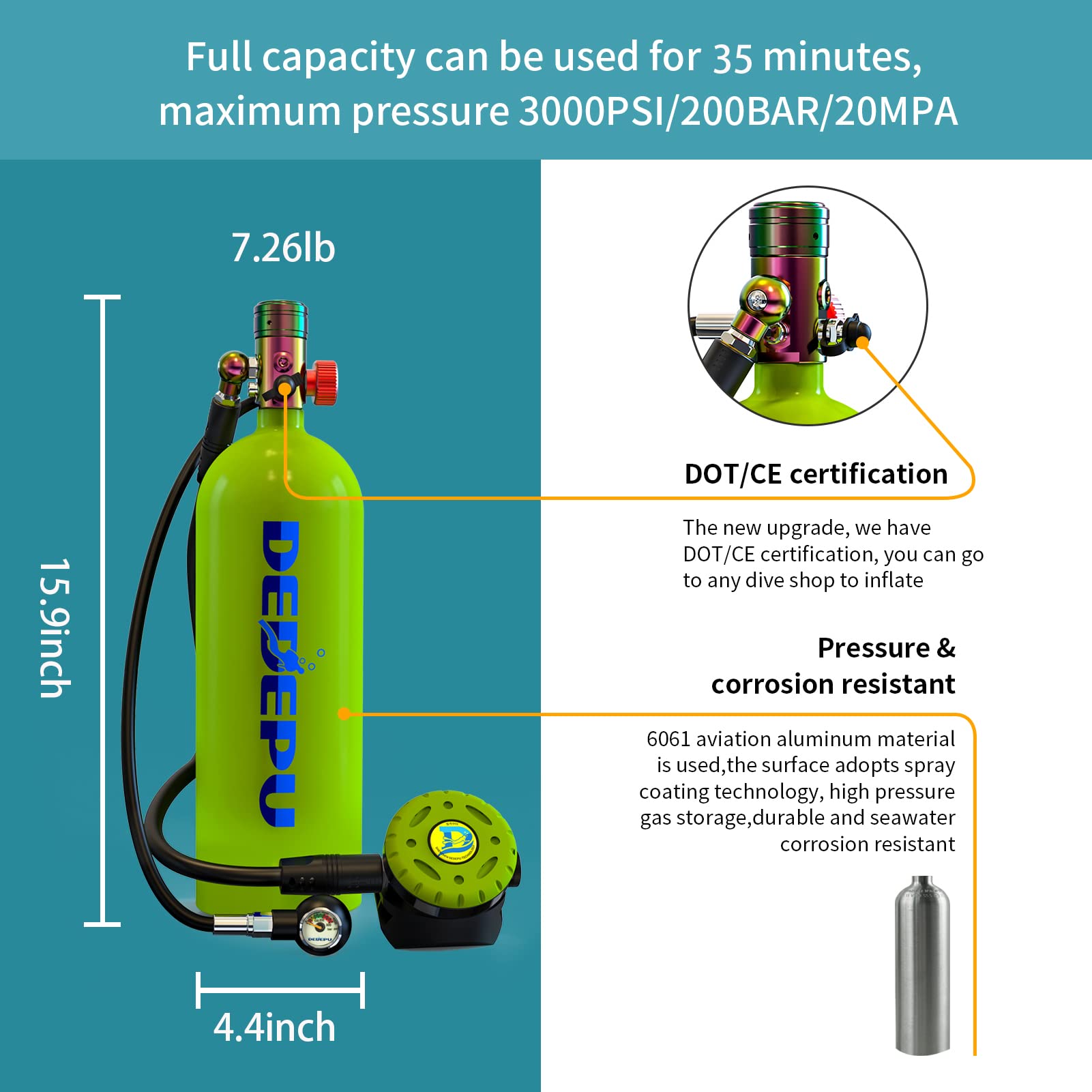 2.3L Portable Scuba Tank