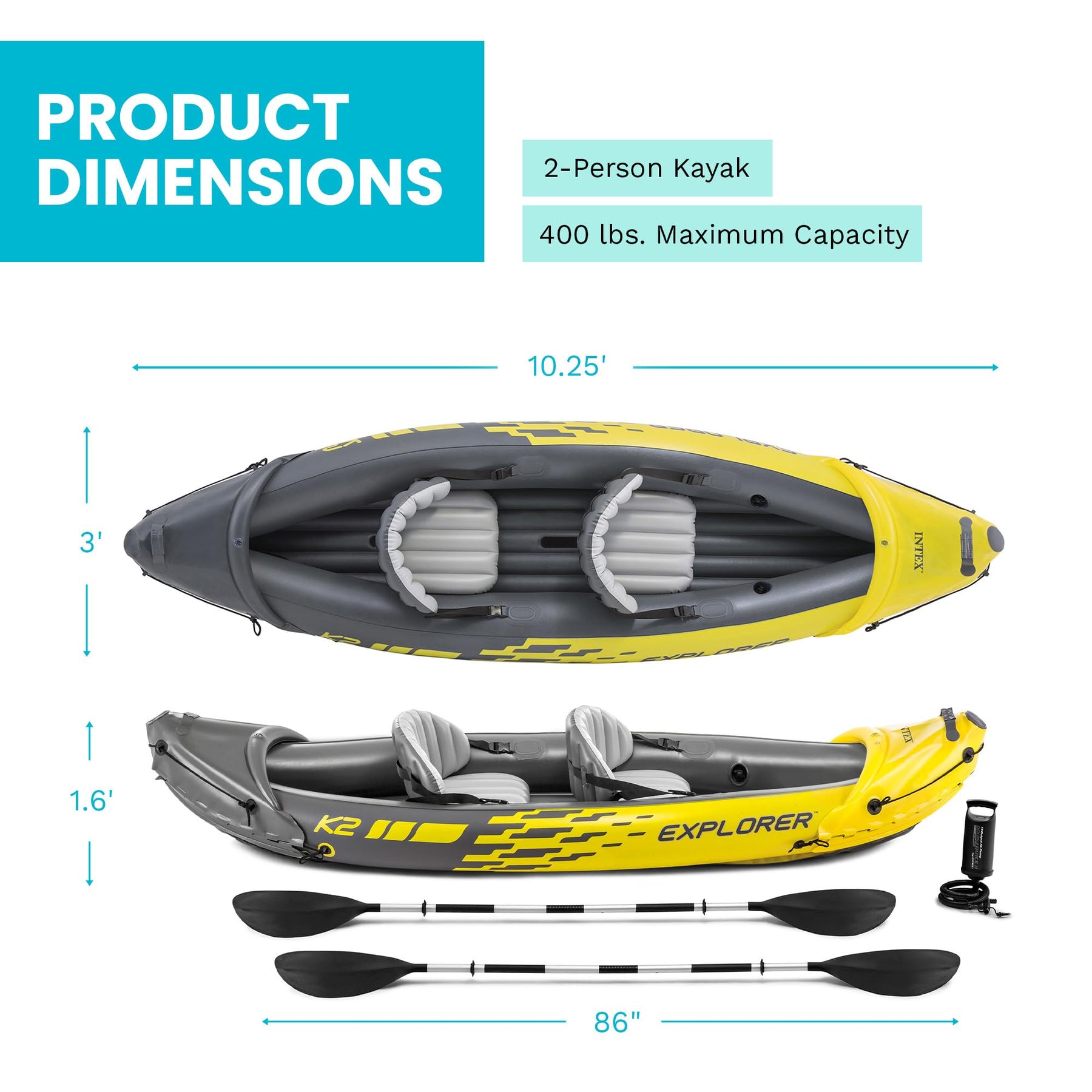 2-Person Inflatable Kayak Set