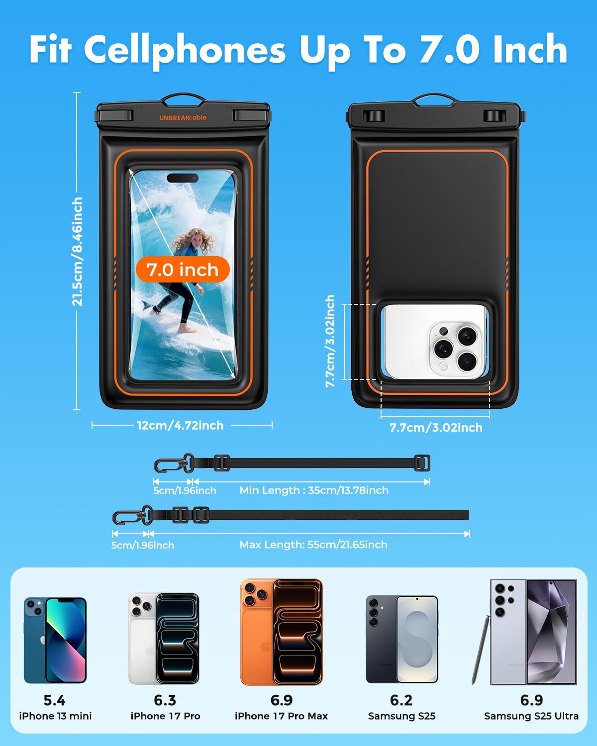 2-Pack Floating Phone Pouches