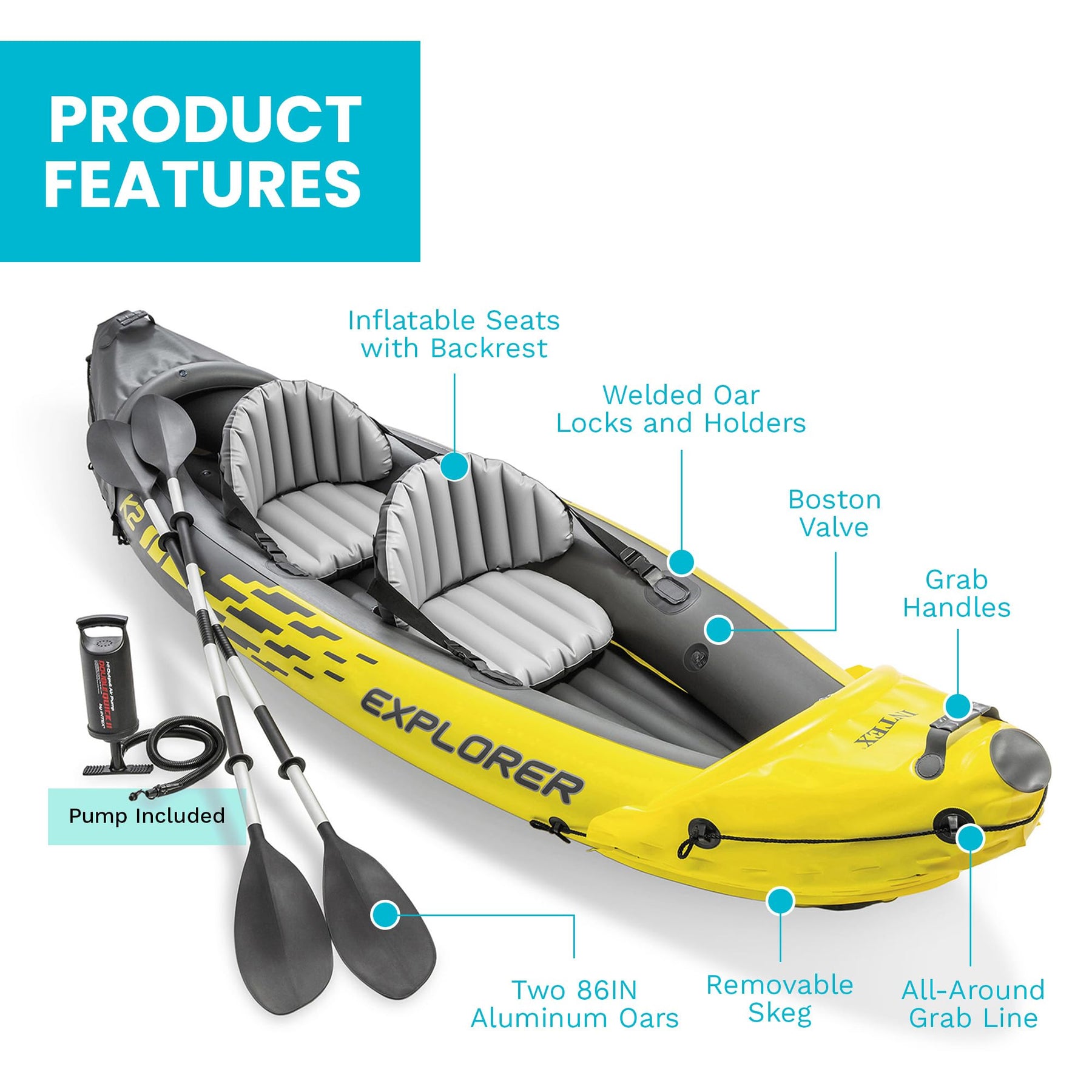 2-Person Inflatable Kayak Set