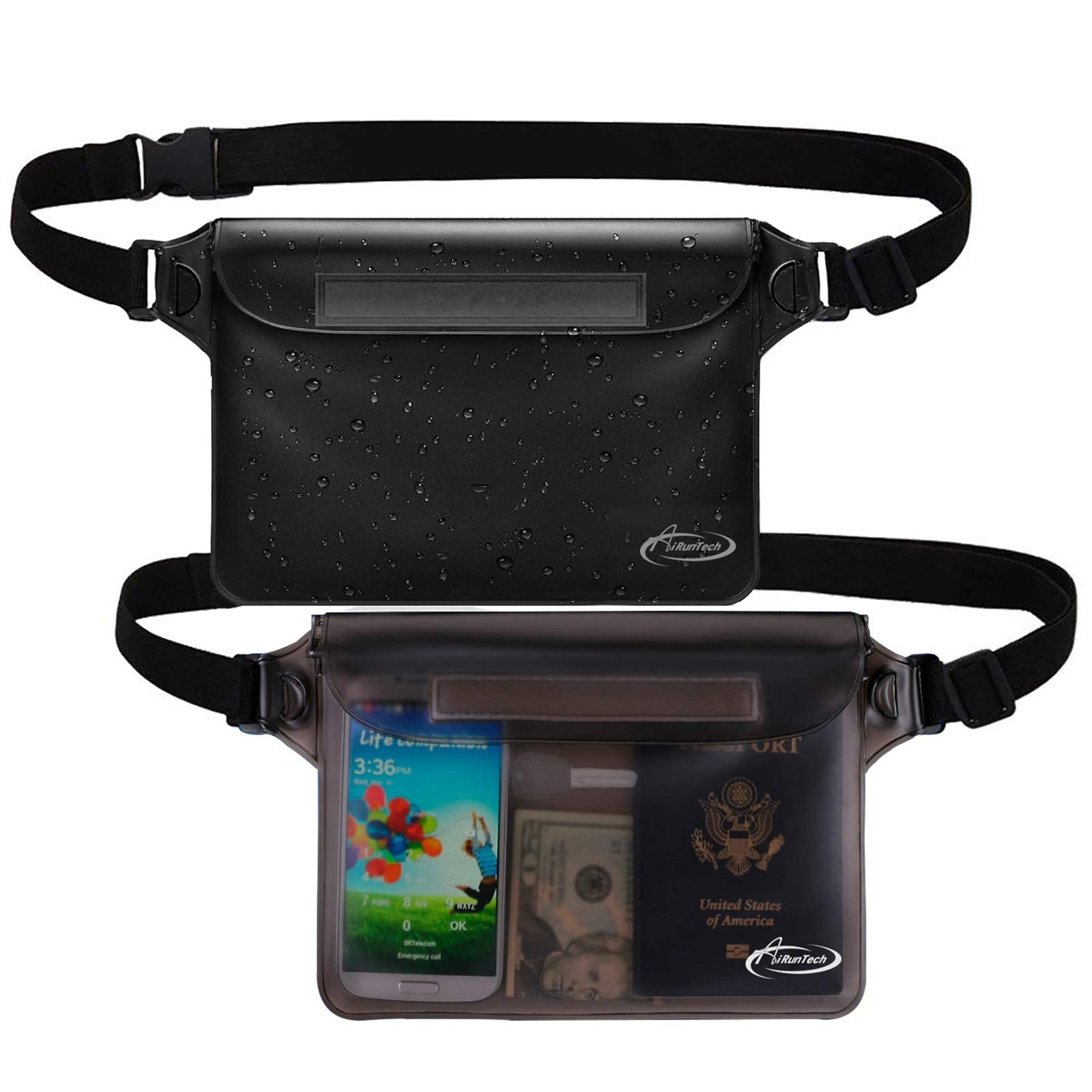 2-Pack Waterproof Waist Pouch