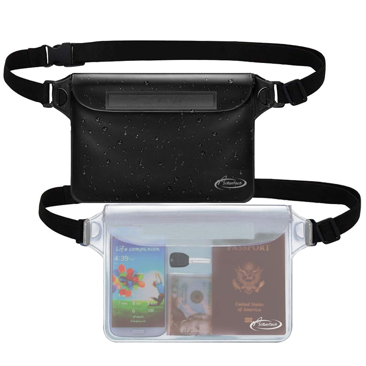 2-Pack Waterproof Waist Pouch