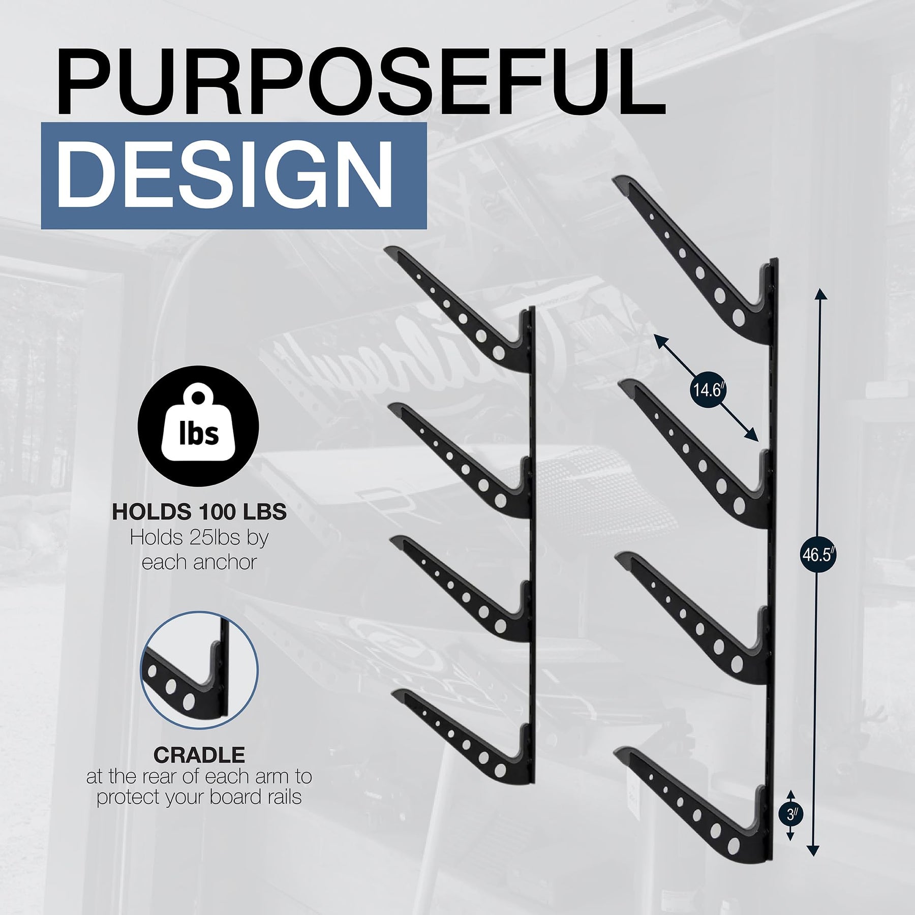 Adjustable Wakeboard Storage Rack