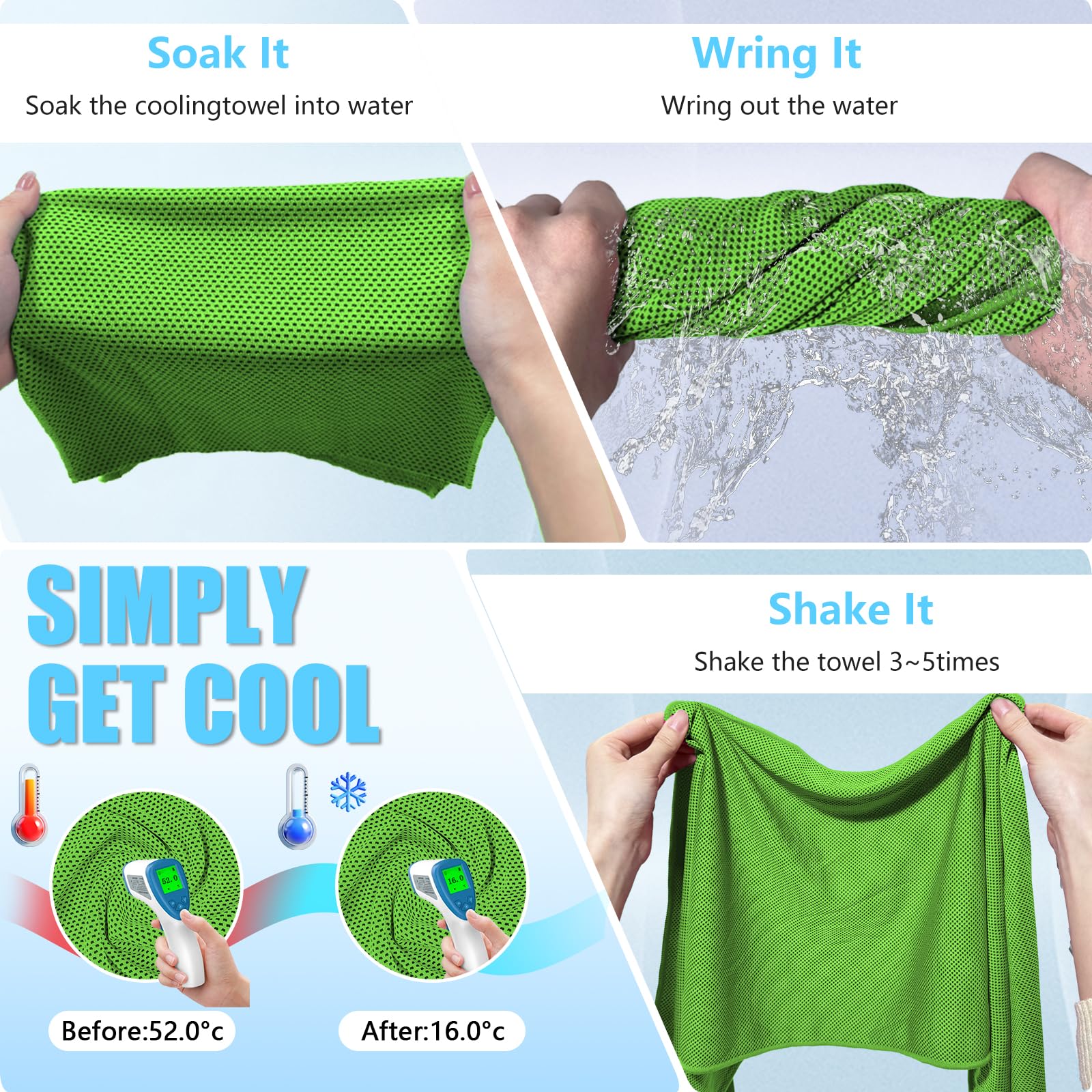 4-Pack Cooling Towels Set