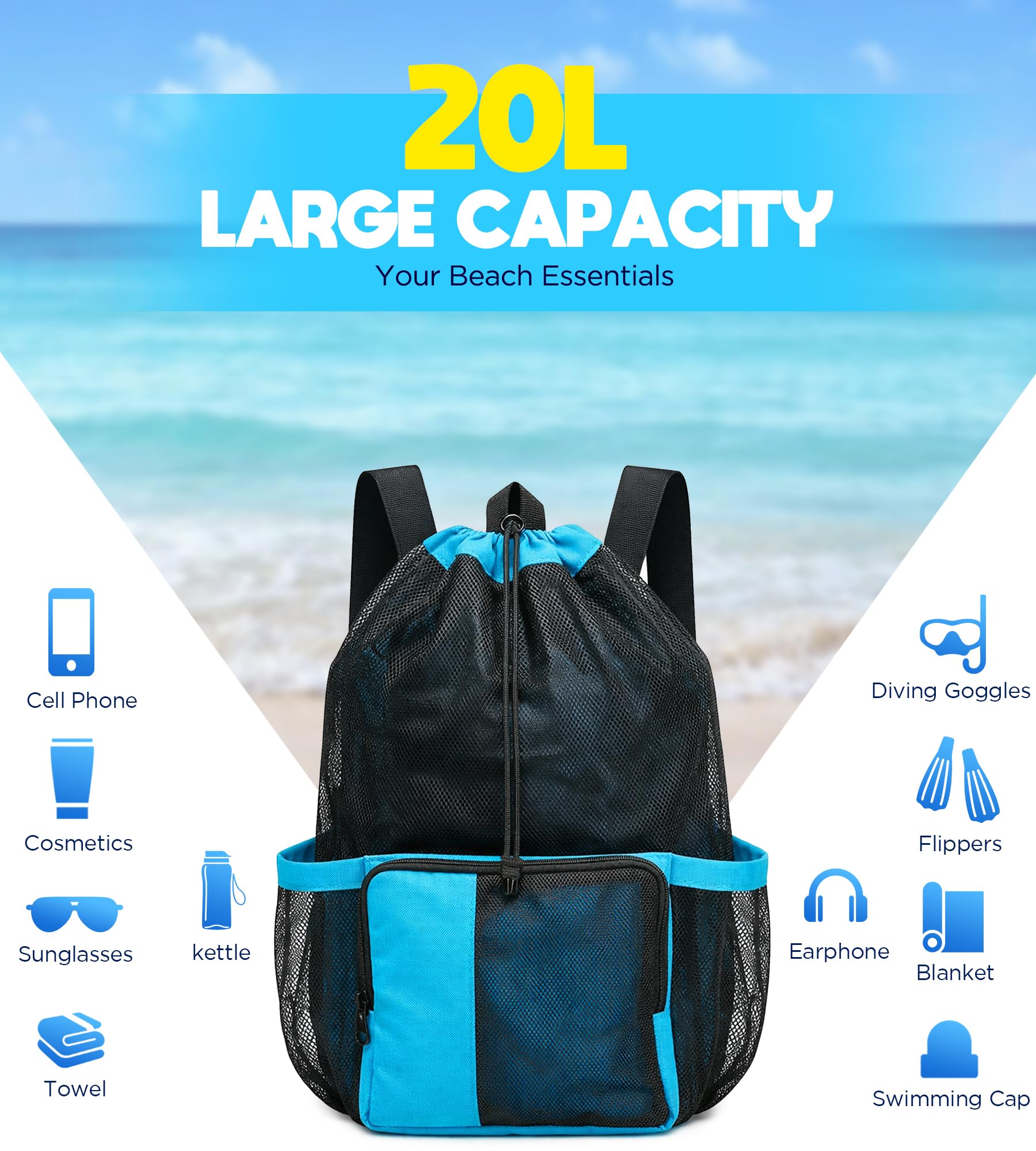 Mesh Swim Gear Backpack