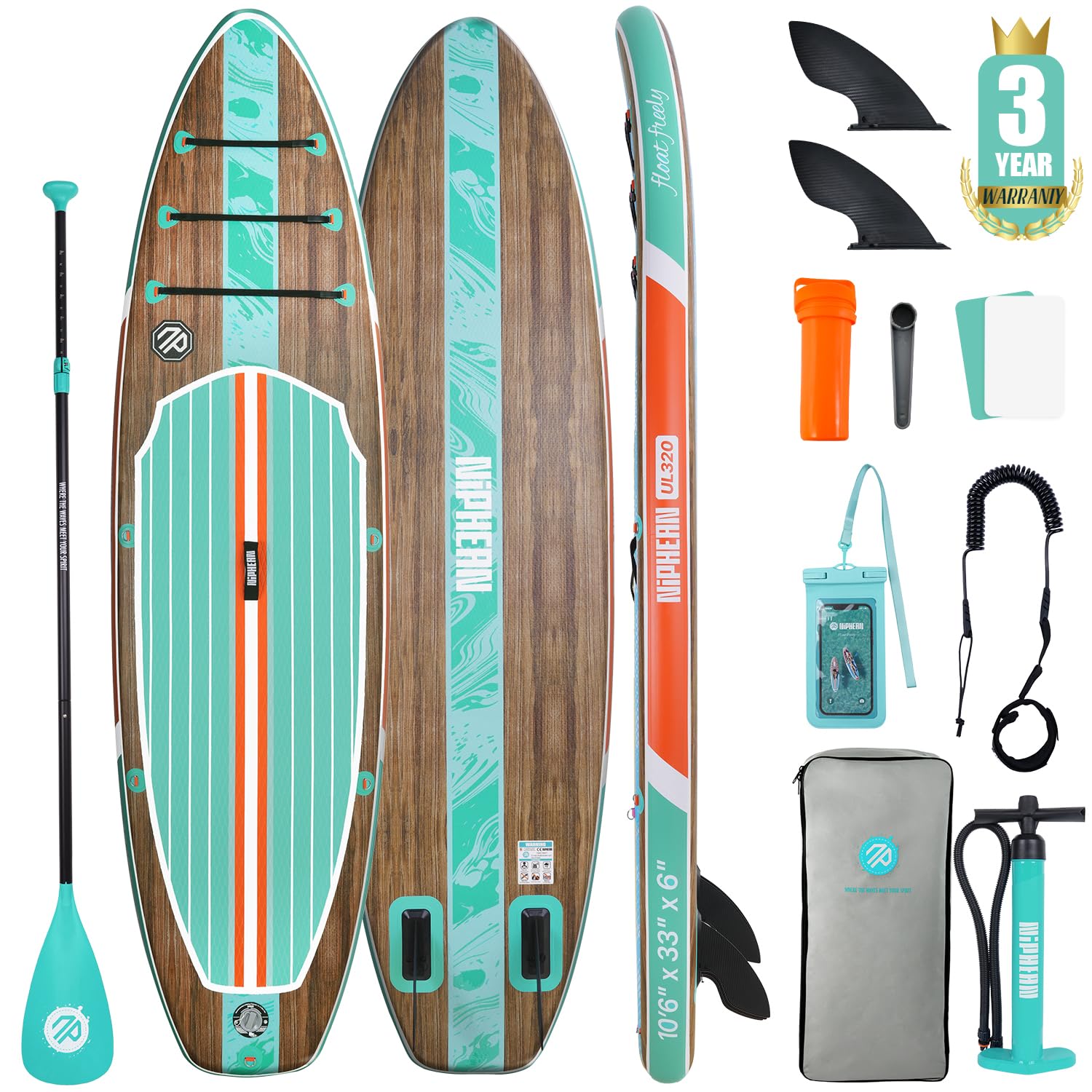 10'6" Inflatable Stand Up Paddle Board Set