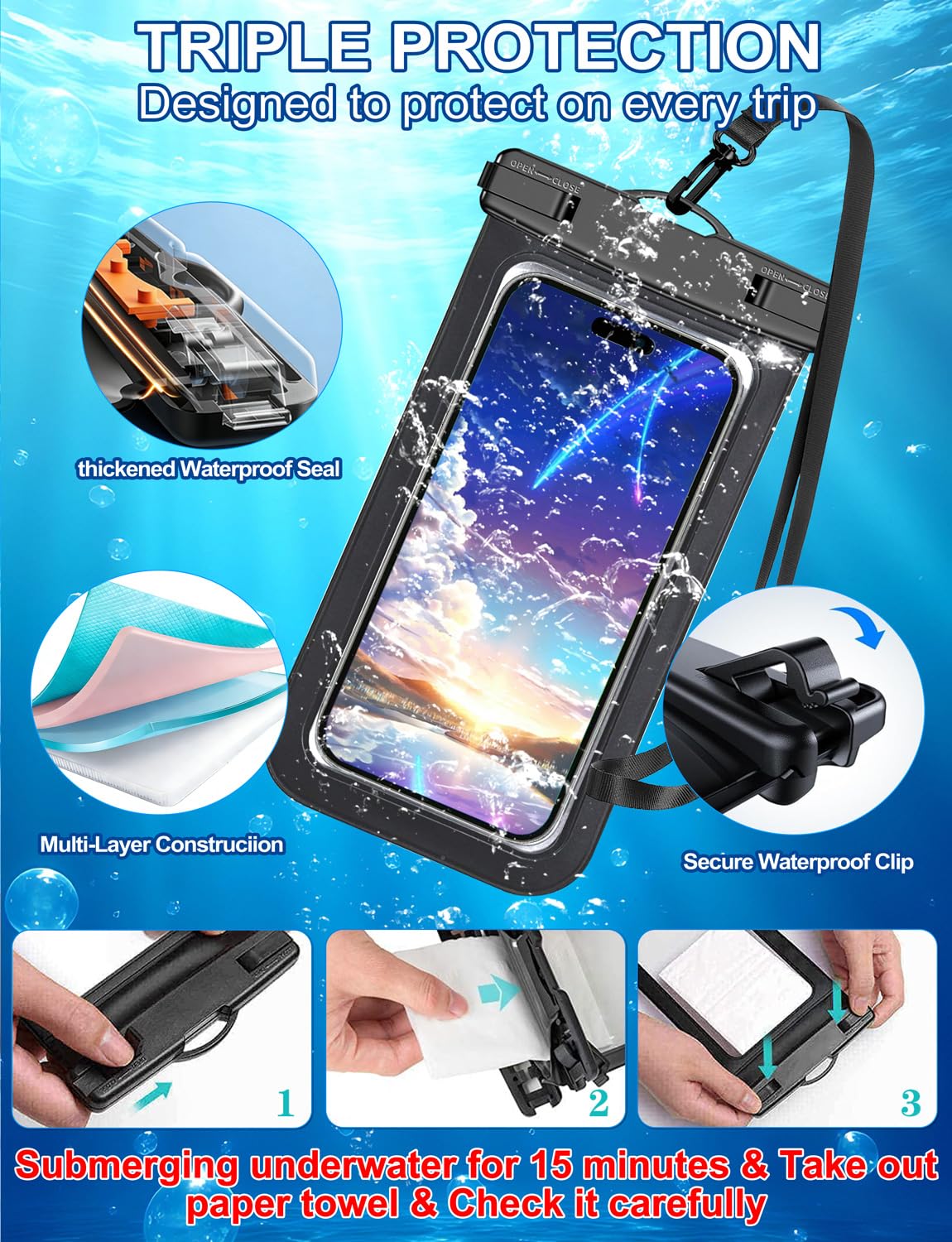 IP68 Waterproof Phone Pouch