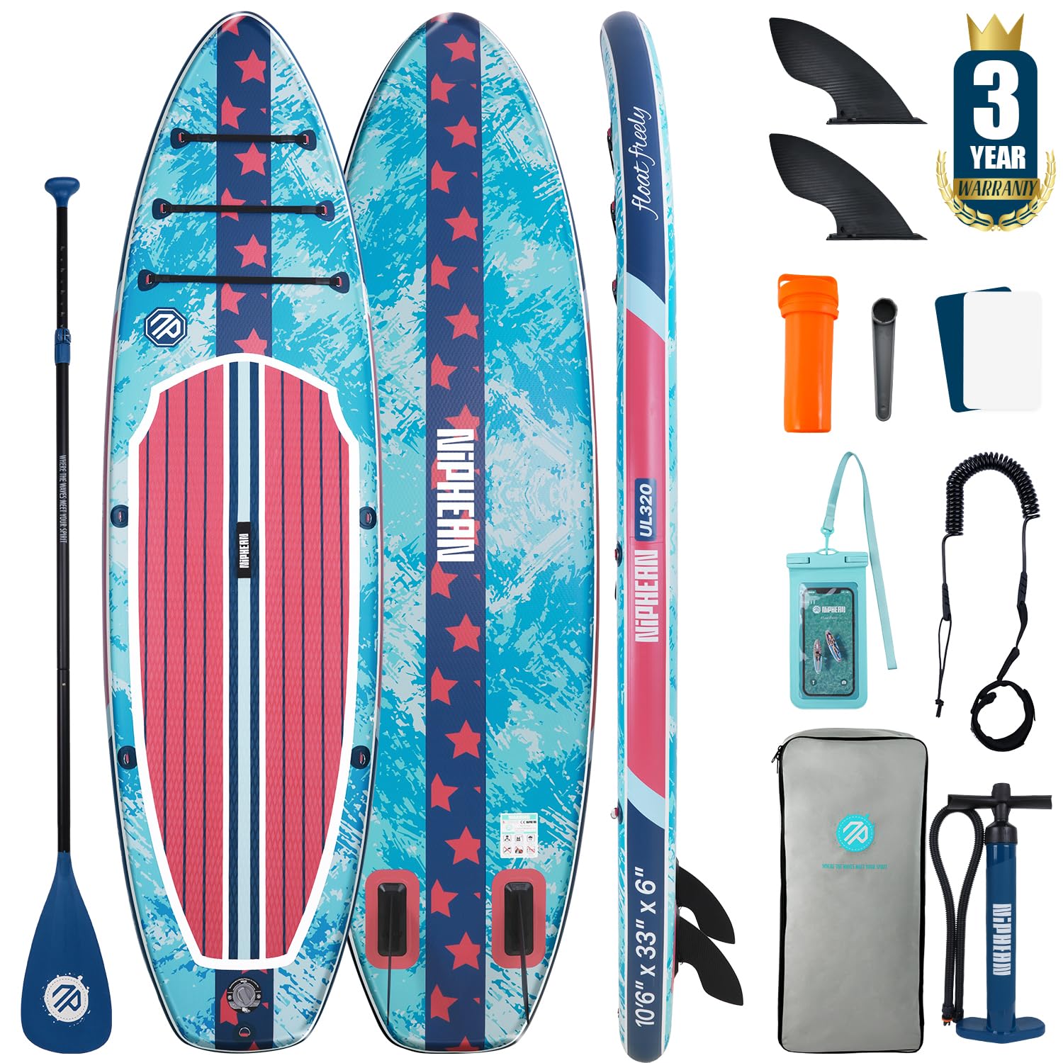 10'6" Inflatable Stand Up Paddle Board Set